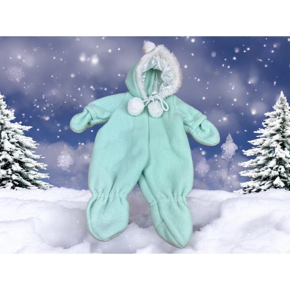 Handmade Fleece Hooded Romper Fits Bitty Baby 15" Dolls